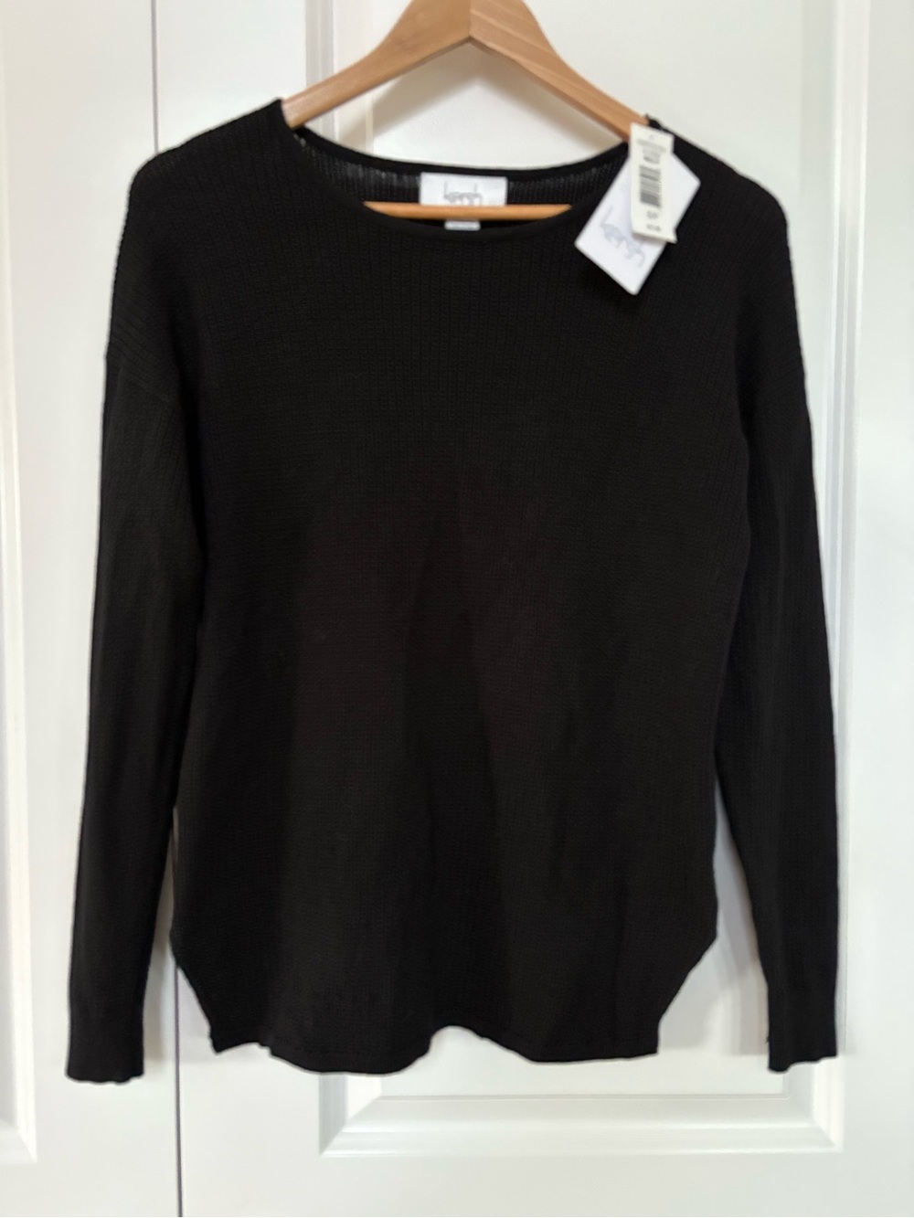 Kersh Black Scoopneck Crew Wool Blend Sweater BNWT